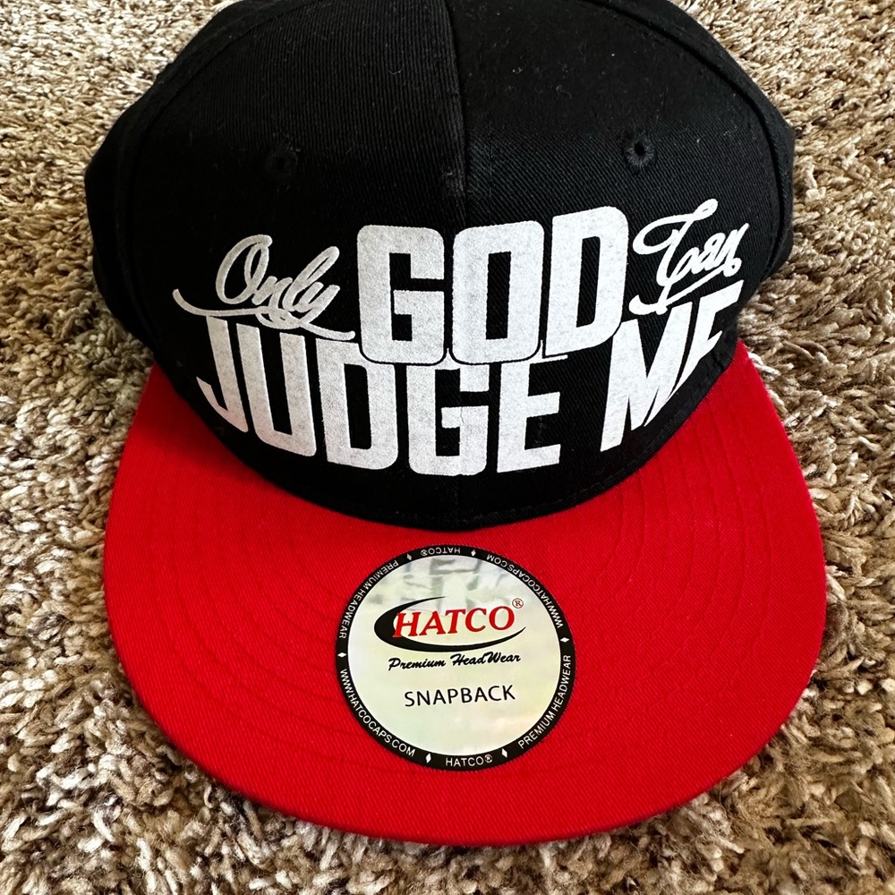 Hatco Black and Red Snapback Only God Can Judge Me
